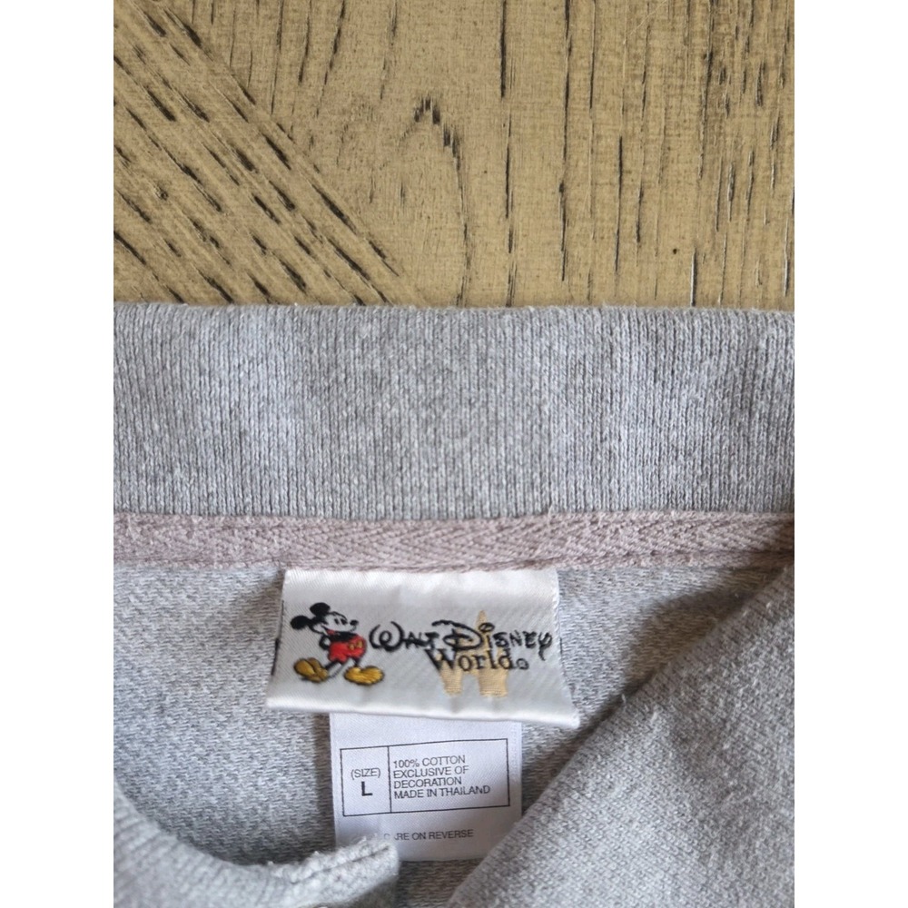 Mickey Mouse Polo Shirt Mens Large Walt Disney World Gray Mickey Vintage Disney - Picture 8 of 15